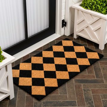 Paige Modern Classic Diamond-patterned Coir Area Rug
